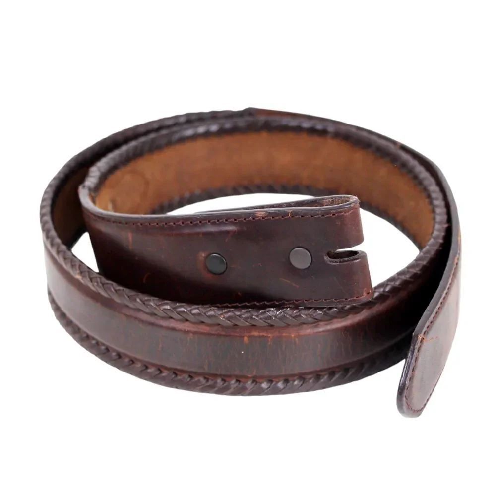 3D BROWN GENUINE LEATHER 1 1/4"Wd CASUAL DRESS REPLACED MEN'S BELT Sz 34 (R44